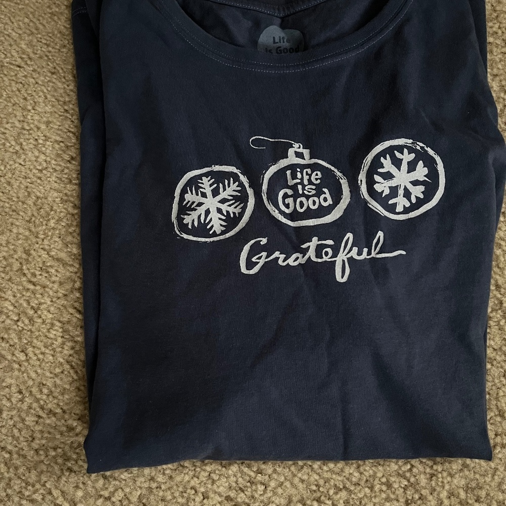 NWOT Life is Good Navy Long Sleeve  T-Shirt Women's Size XXL